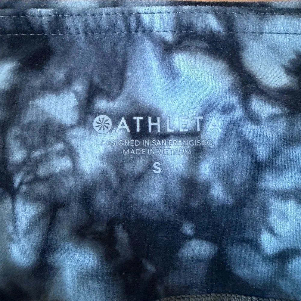 Athleta Powervita Salutation Leggings Grey Tie Dye Athletic Workout Women’s S